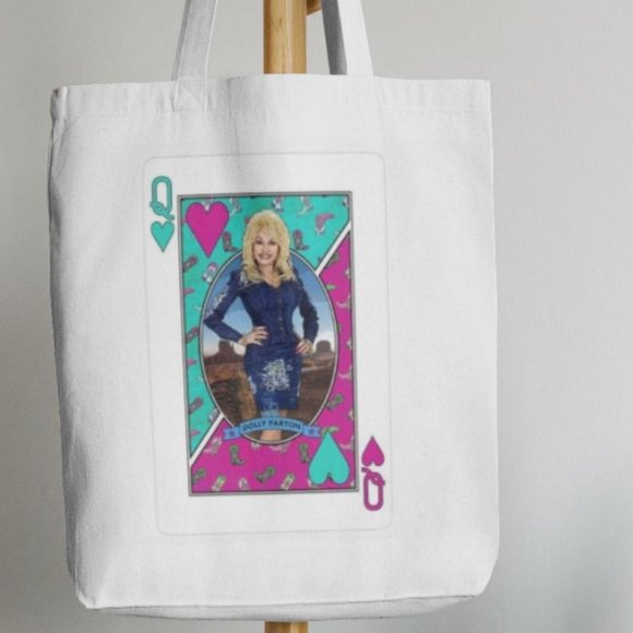 Dolly Parton Western Card Canvas Tote Bag - Picture 2 of 2